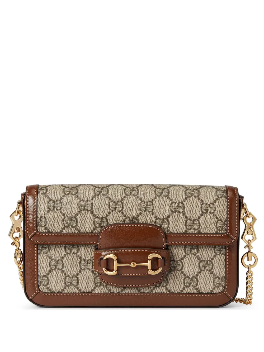 Gucci Horsebit 1955 mini bag in beige and white GG Supreme