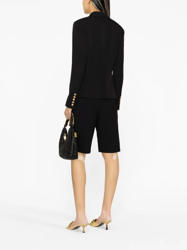 アウターその他 BALMAIN Woman Blazer Black CF1SG008WB08 0PA Balmain satin-lapel single-breasted Blazer | Black | FARFETCH
