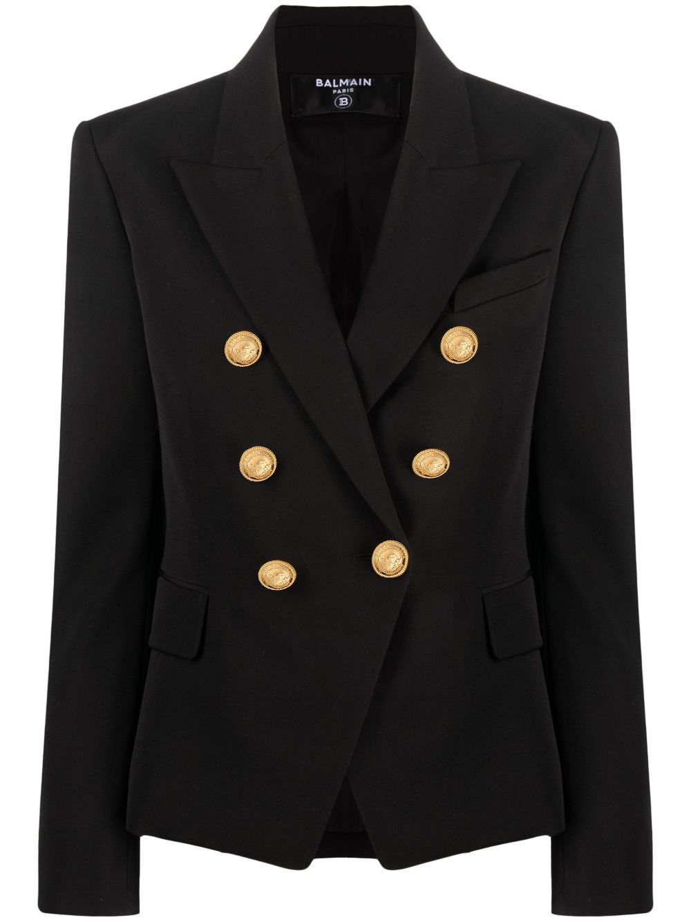 Shop Balmain 6-buttons Double-breasted Blazer In Black