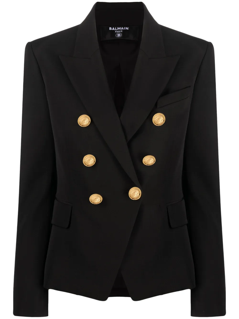 Shop Balmain 6-buttons Double-breasted Blazer In Black