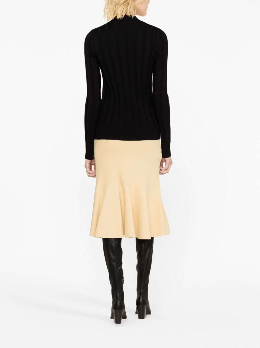 Shop Stella Mccartney Asymmetric-hem Knit Jumper In Black
