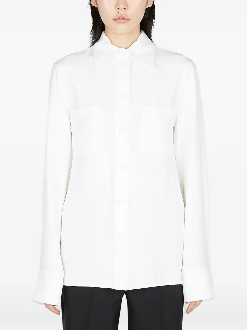 Stella McCartney Blouse met gespreide kraag Wit