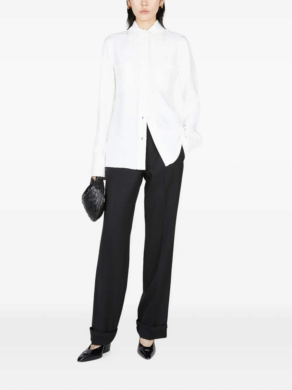 Stella McCartney Blouse met gespreide kraag Wit