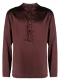 TOM FORD Henley silk pyjama top - Brown