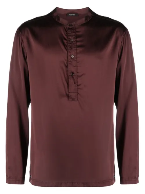 Haut de pyjama Henley en soie - TOM FORD - Modalova