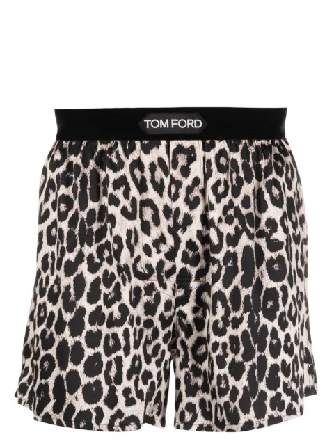 TOM FORD leopard-print silk boxer 