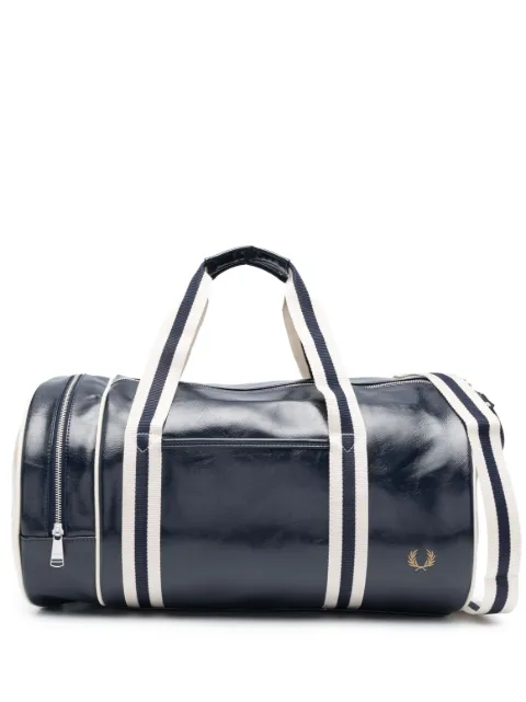 Fred Perry stripe-detail barrel luggage holdall