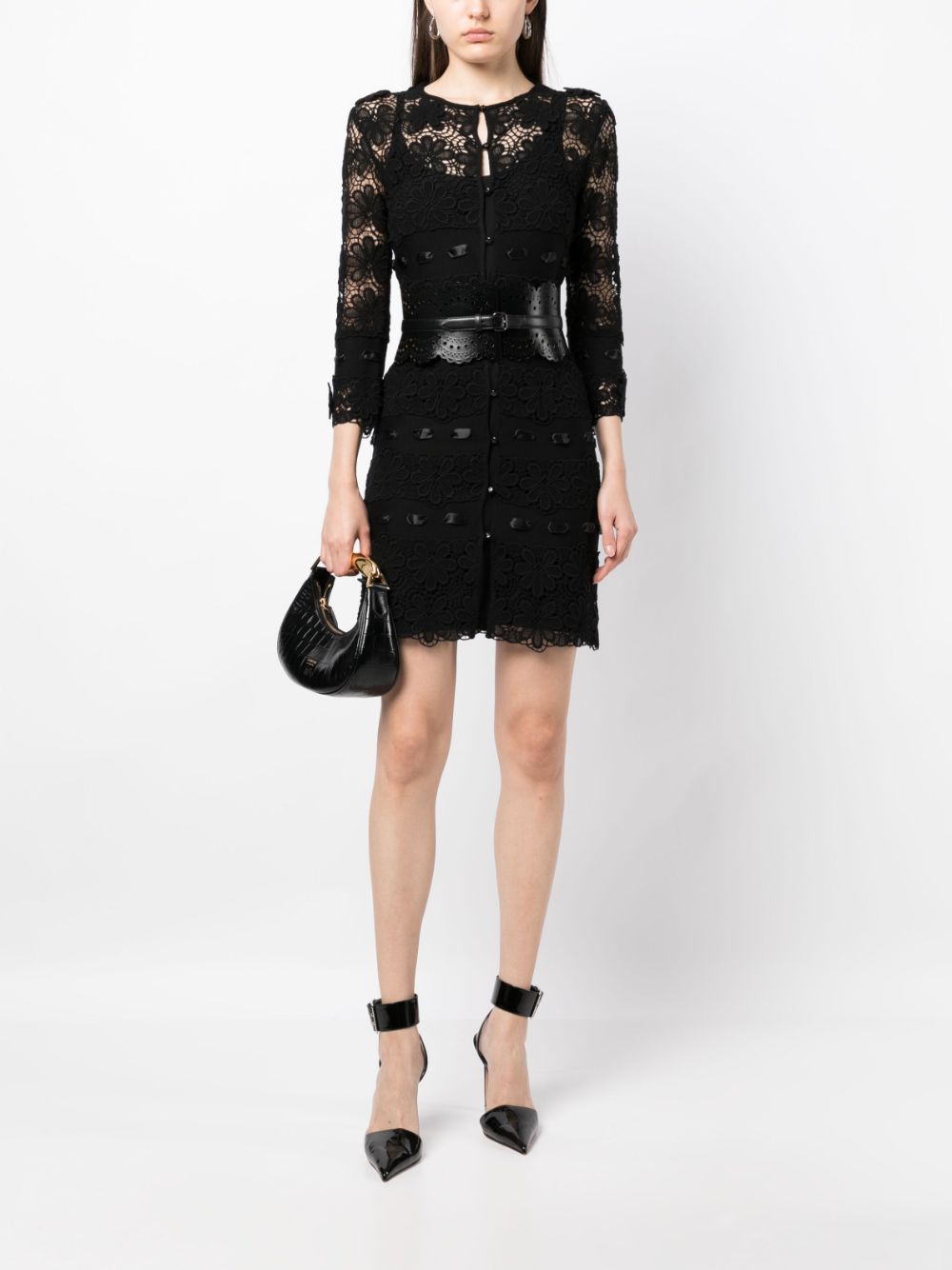 Christian Dior 2010s pre-owned kanten jurk - Zwart