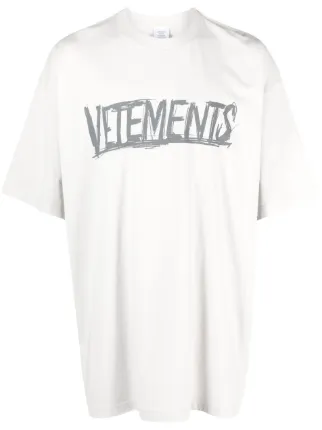 VETEMENTS graphic-print Cotton T-shirt | Neutrals | FARFETCH 