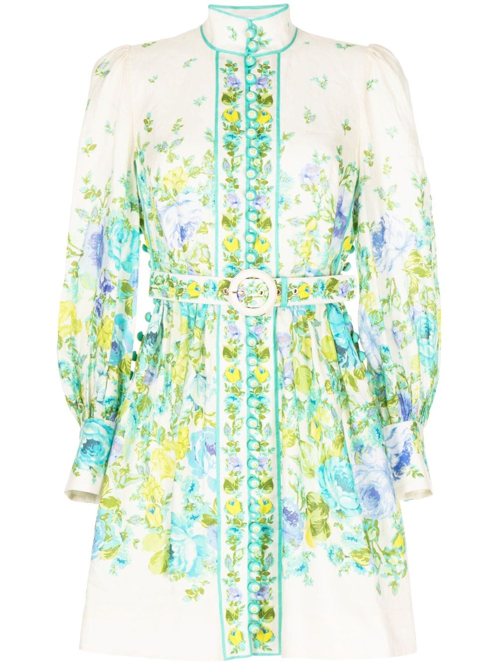 Zimmermann Floral-print Buttoned Dress In Multicolor