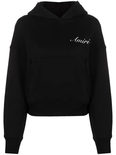 AMIRI logo-embroidered cotton hoodie