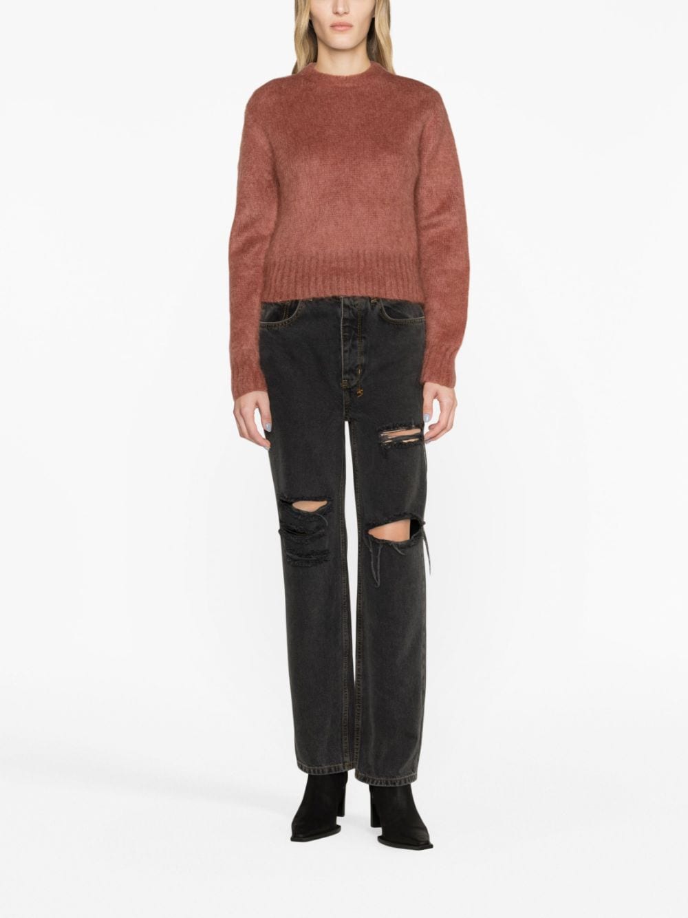 Golden Goose mohair-blend cropped sweater - Paars