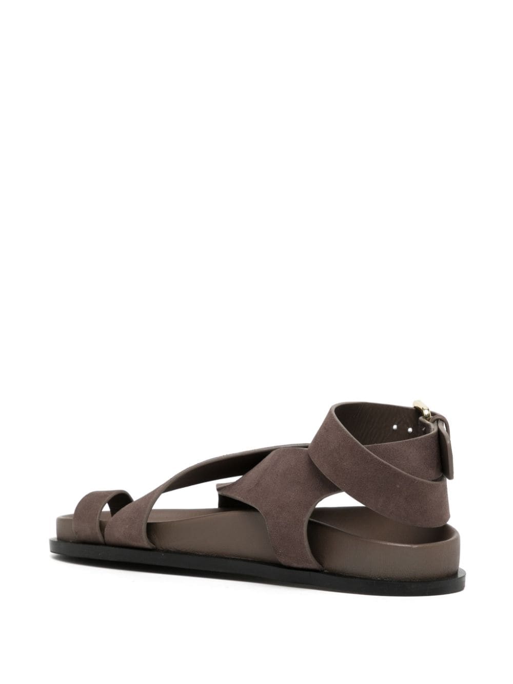 Shop A.emery Jalen Crossover-strap Suede Sandals In Brown