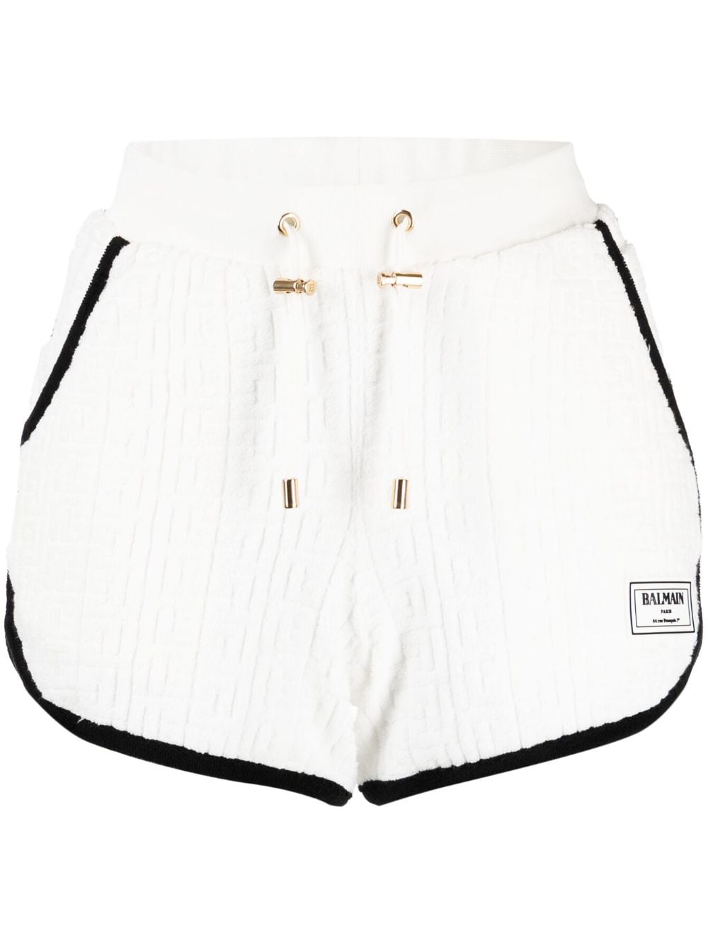 monogram-motif towel-finish shorts