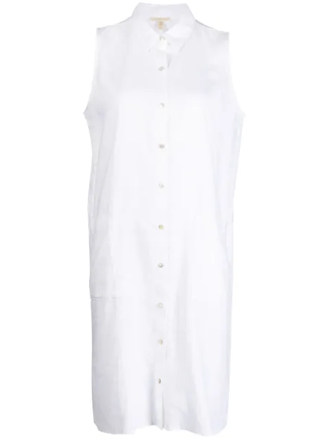 Eileen Fisher vestido camisero sin manga con botones