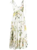 ERDEM Azami floral-print linen maxi dress - White