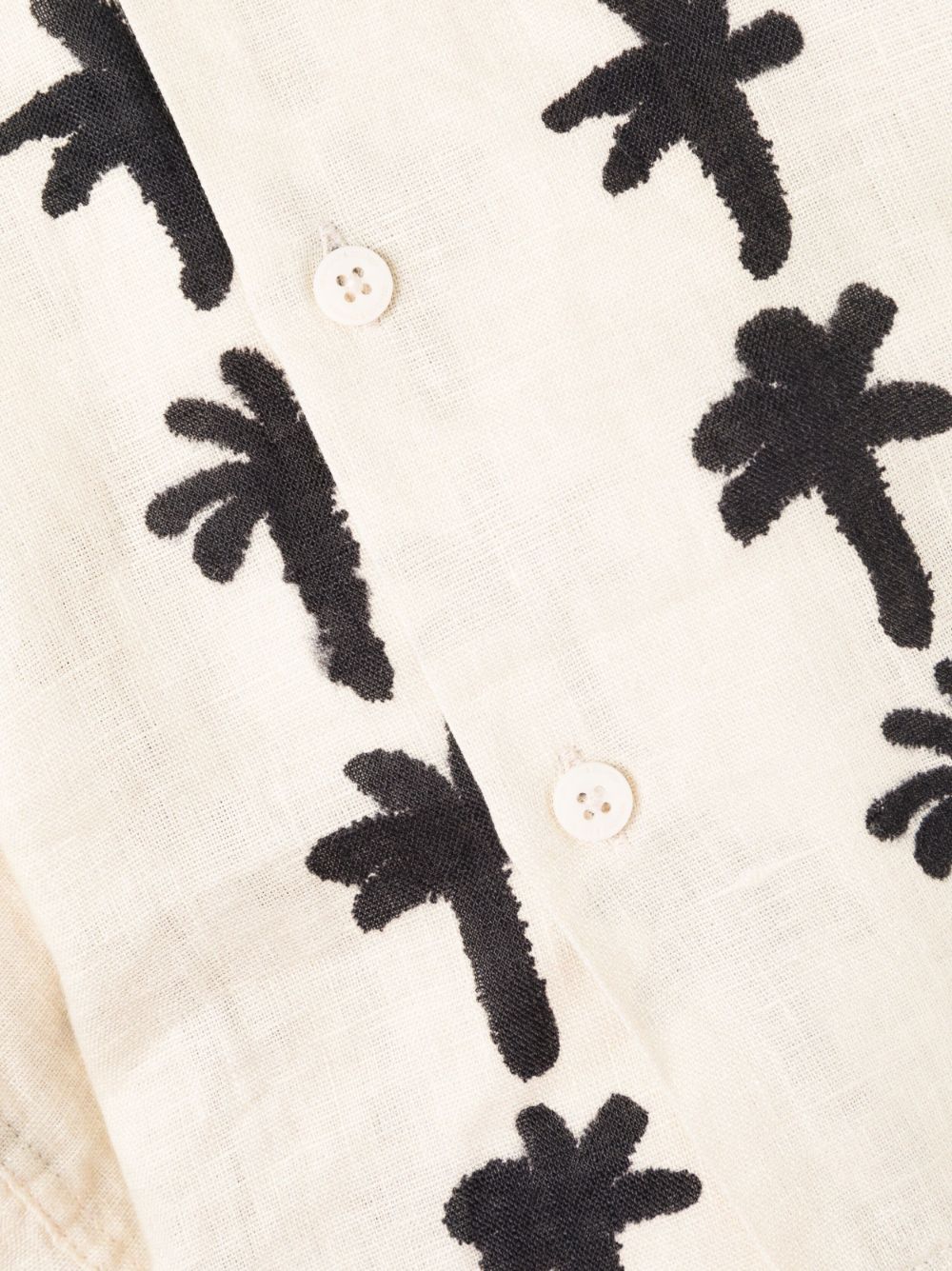 Desmond & Dempsey palm tree-print pajama top - Beige