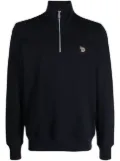 PS Paul Smith logo-patch funnel-neck sweatshirt - Blue
