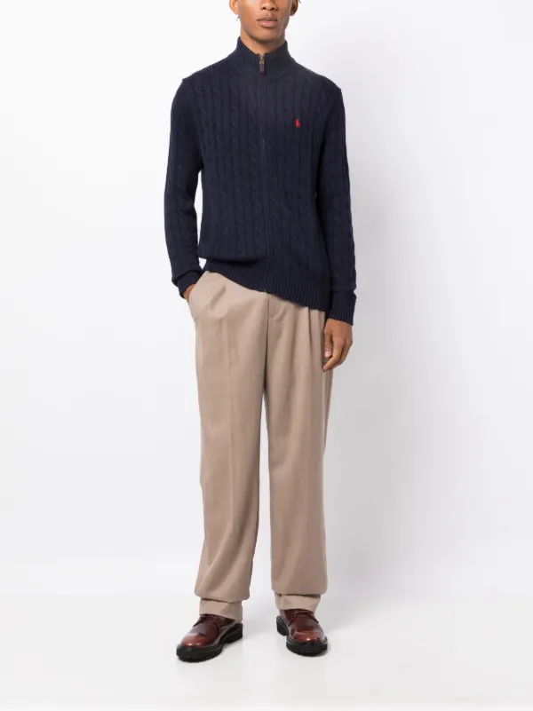 Polo Ralph Lauren cable-knit Cotton Cardigan | Blue | FARFETCH