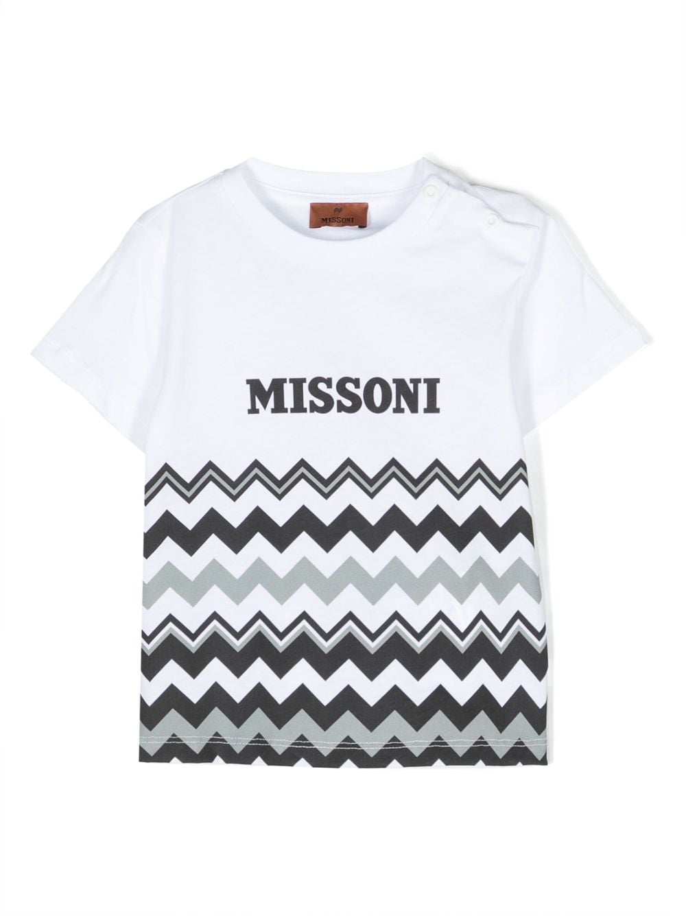 Missoni Kids' Zigzag-print Cotton T-shirt In White