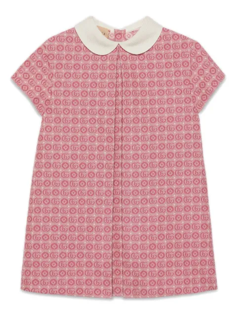 Gucci Kids فستان جاكار بزينة GG
