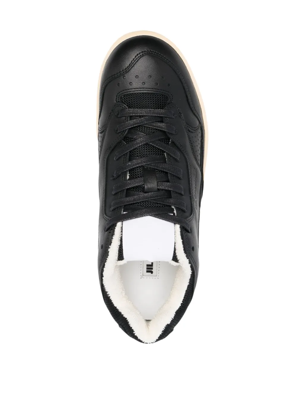 Shop Jil Sander Basket Low-top Leather Sneakers In Black