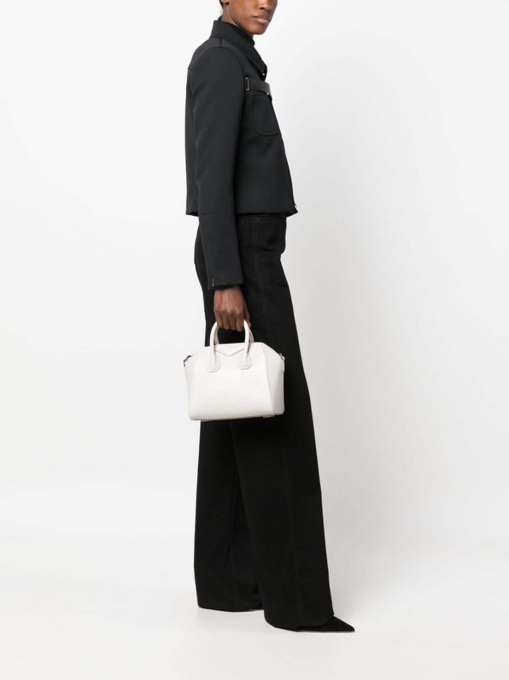 Shop Givenchy Small Mini Antigona Tote Bag In Neutrals