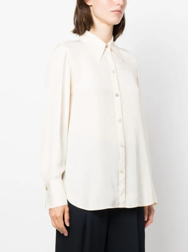 Vince pointed-collar long-sleeve Shirt | Neutrals | FARFETCH