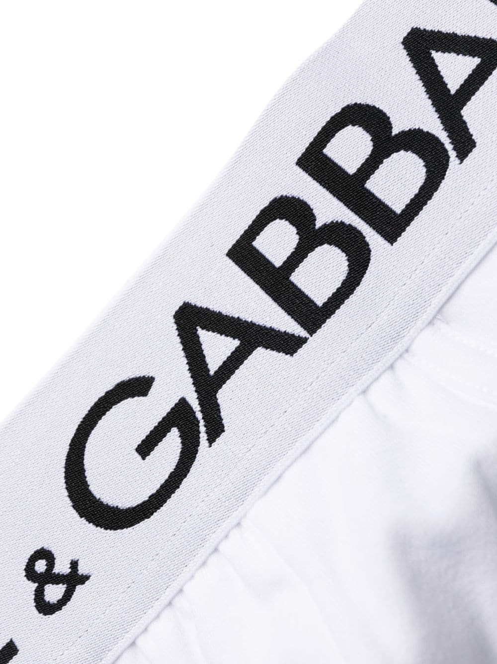 Shop Dolce & Gabbana Logo-waistband Stretch Briefs In White