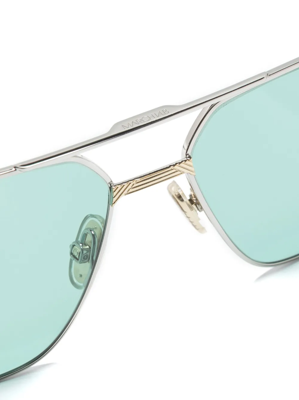  March La.b Double-bridge Pilot-frame Sunglasses - Silver 