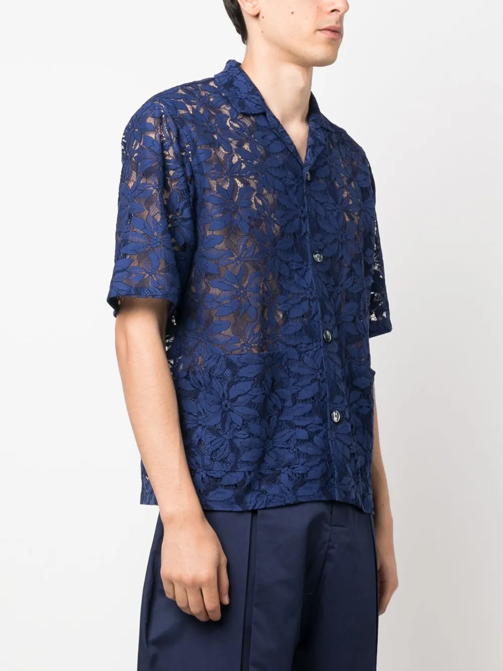 Needles フローラルレース シャツ | ブルー | FARFETCH JP