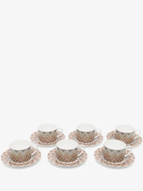 Missoni Home lot de six tasses à imprimé zig-zag
