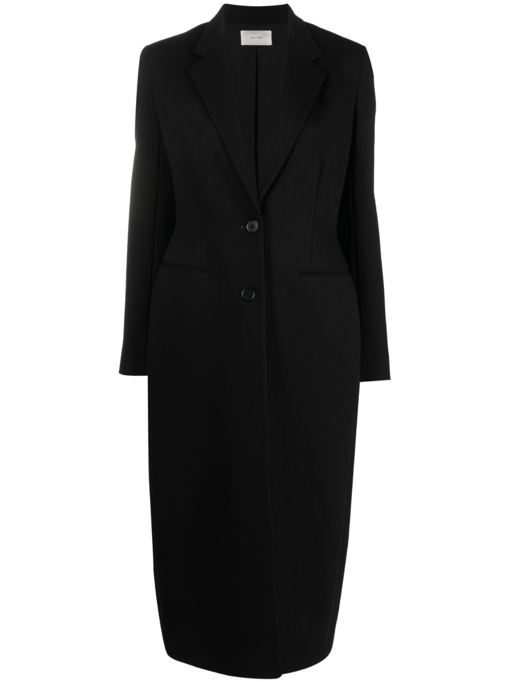 The Row Single-breasted Silk Coat In Black