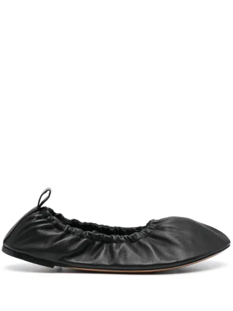 The Row slip-on leather ballerina shoes