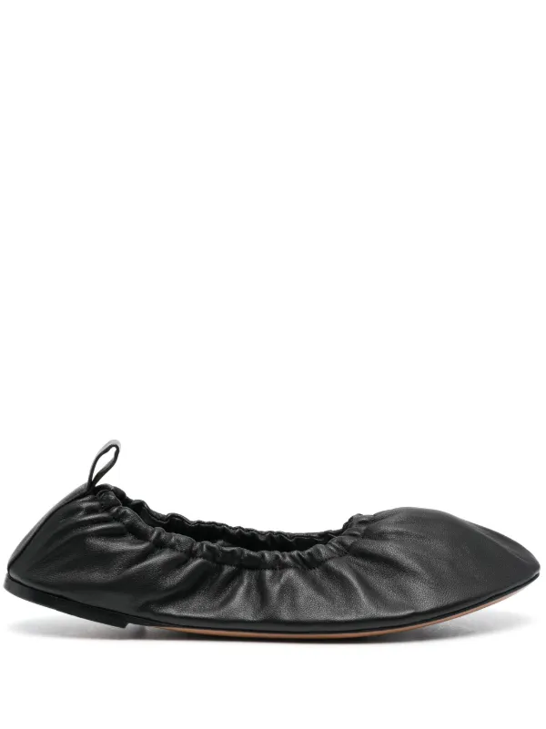 The Row slip-on Leather Ballerina Shoes Black FARFETCH NZ