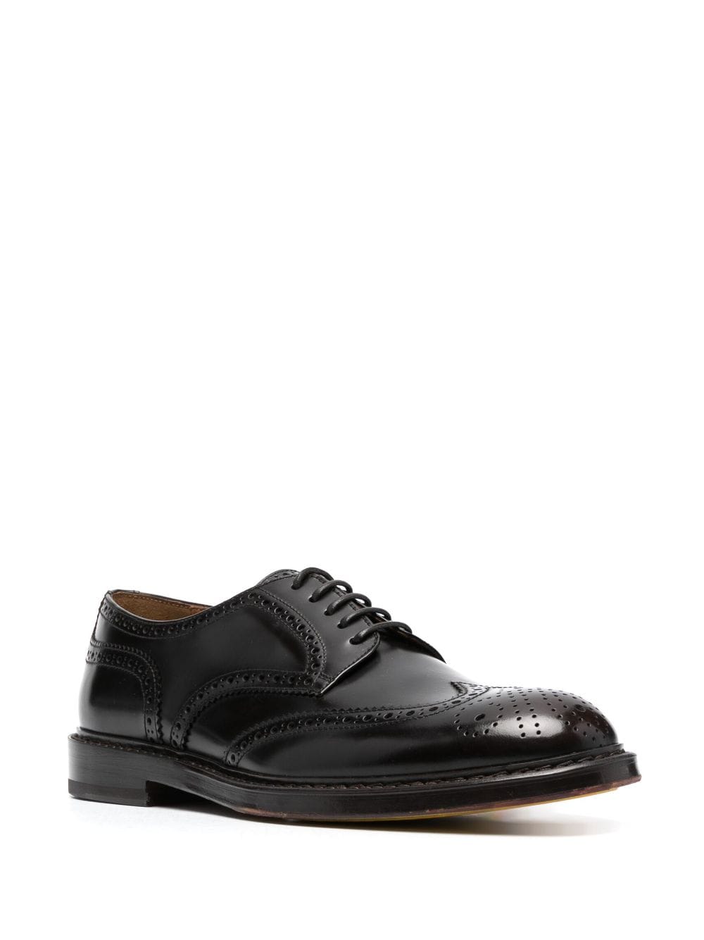 Doucal's decorative-stitching leather brogues - Bruin