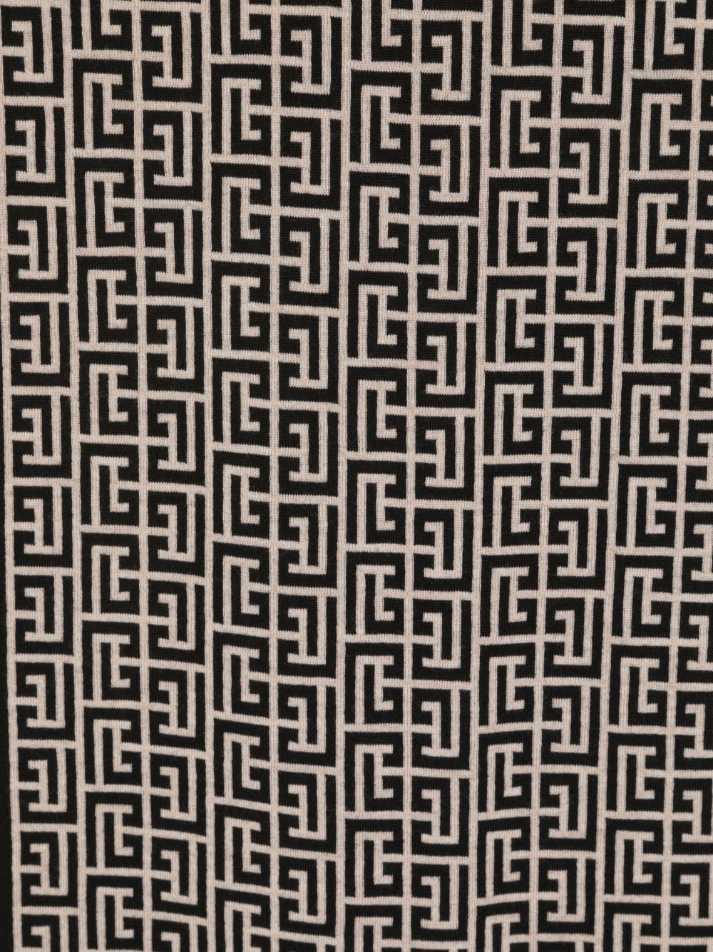 Balmain monogram-pattern wool scarf - Beige