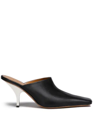 MULES SQUARE TOE IN RED SHINY CALFSKIN