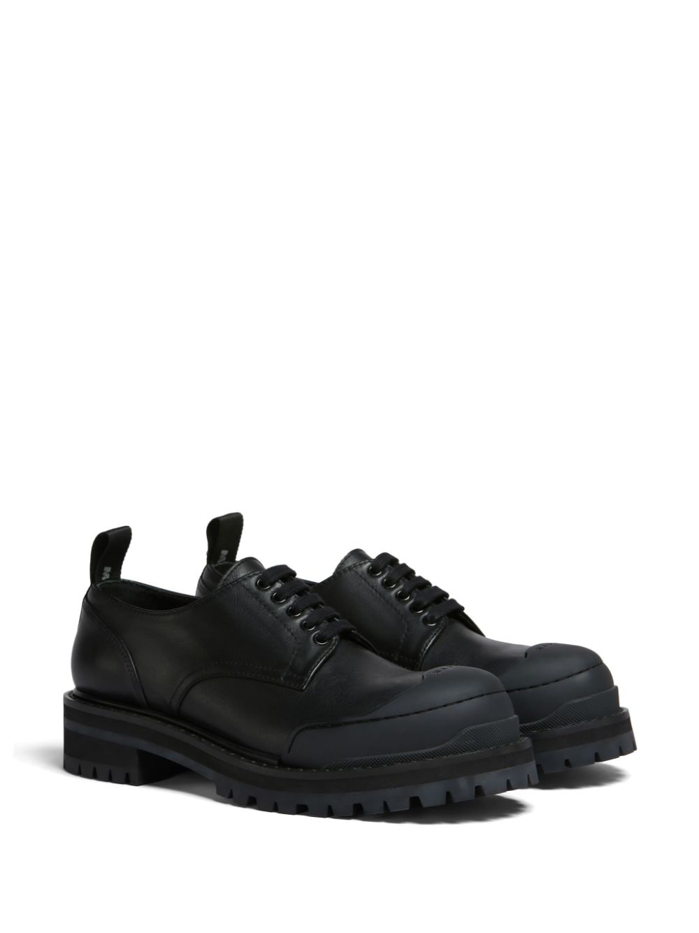 Shop Marni Dada Army Leather Derby Shoes In Black