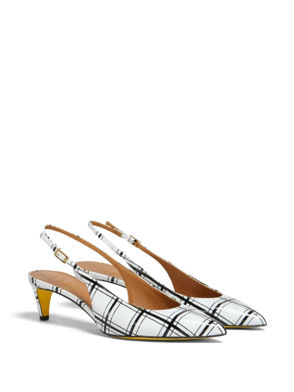 Louis Vuitton Plaid Print Slingback Pumps