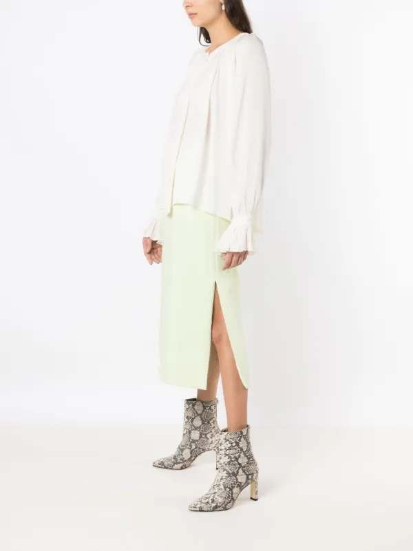 Olympiah Jupe Fendue Freya à Coupe mi-longue Vert FARFETCH FR