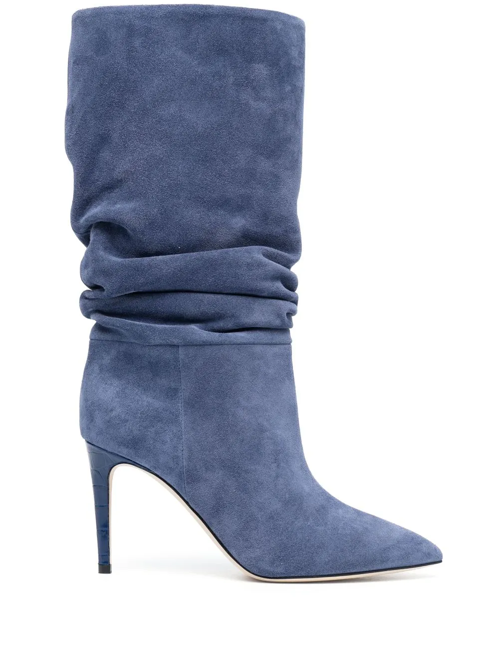 Paris Texas 90mm Slouchy Suede Boots In Blue