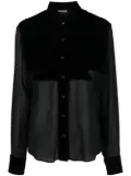 TOM FORD panelled buttoned silk shirt - Black