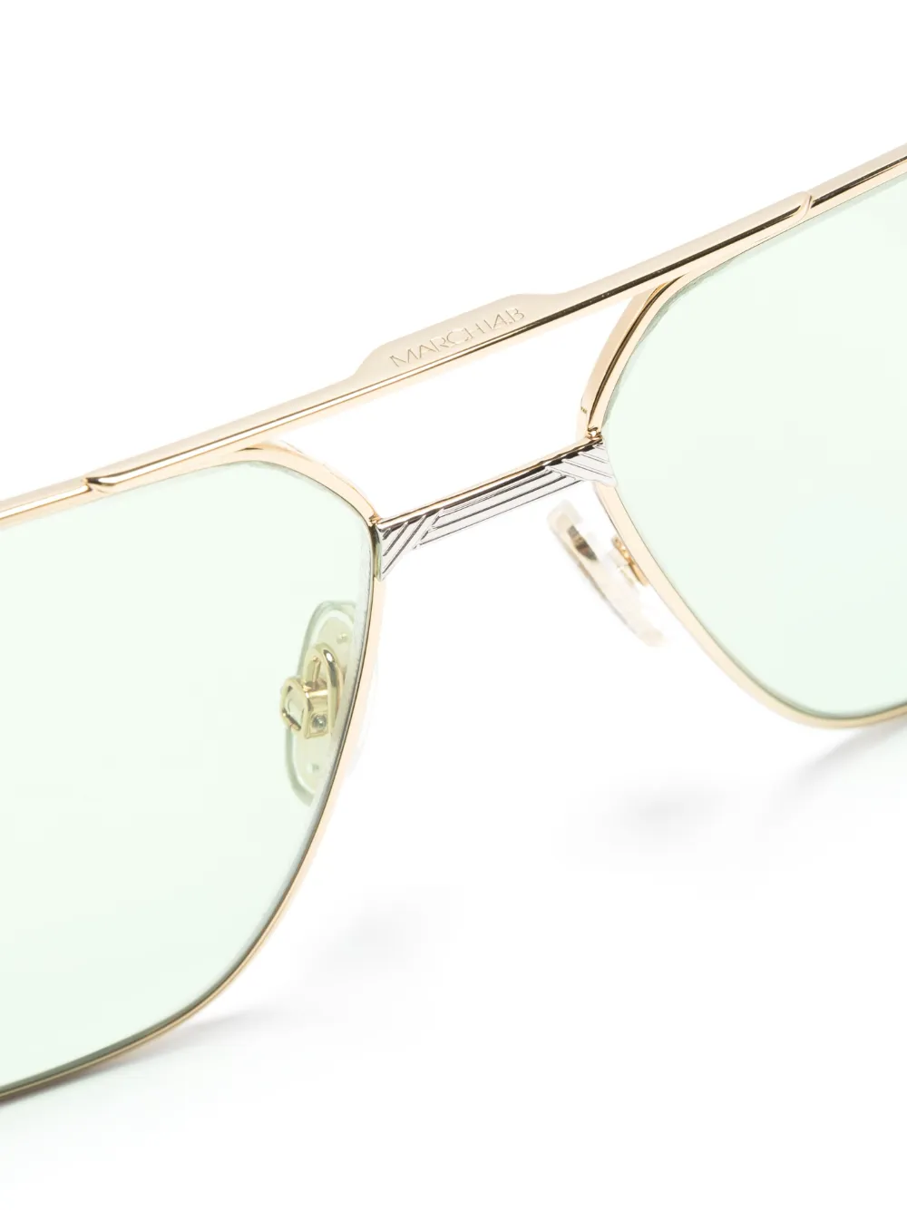  March La.b Double-bridge Pilot-frame Sunglasses - Gold 