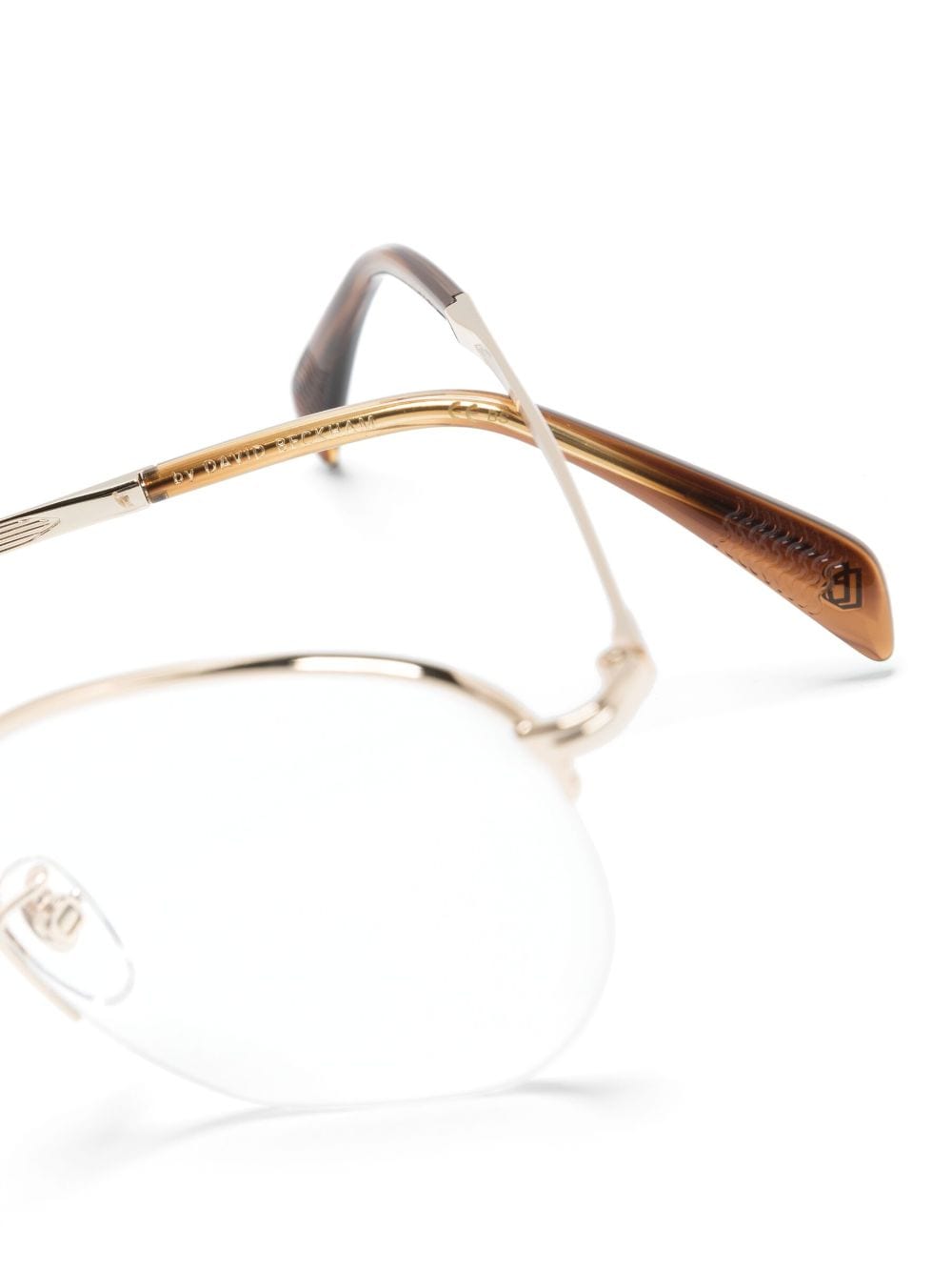 Shop Eyewear By David Beckham Db 1087 Round-frame Glasses In Gold