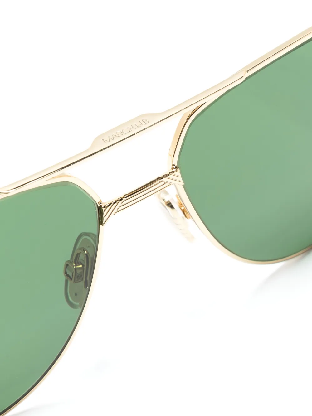  March La.b Double-bridge Pilot-frame Sunglasses - Gold 