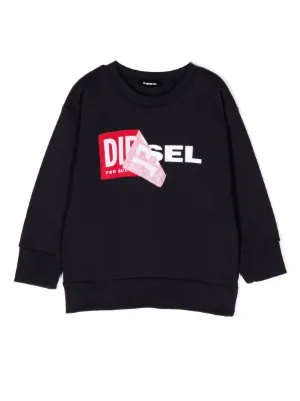 Diesel Kids logo print Cotton Sweatshirt Farfetch