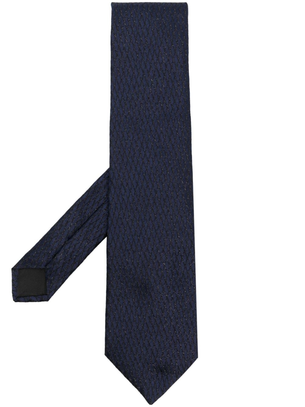 geometric-jacquard silk-blend tie