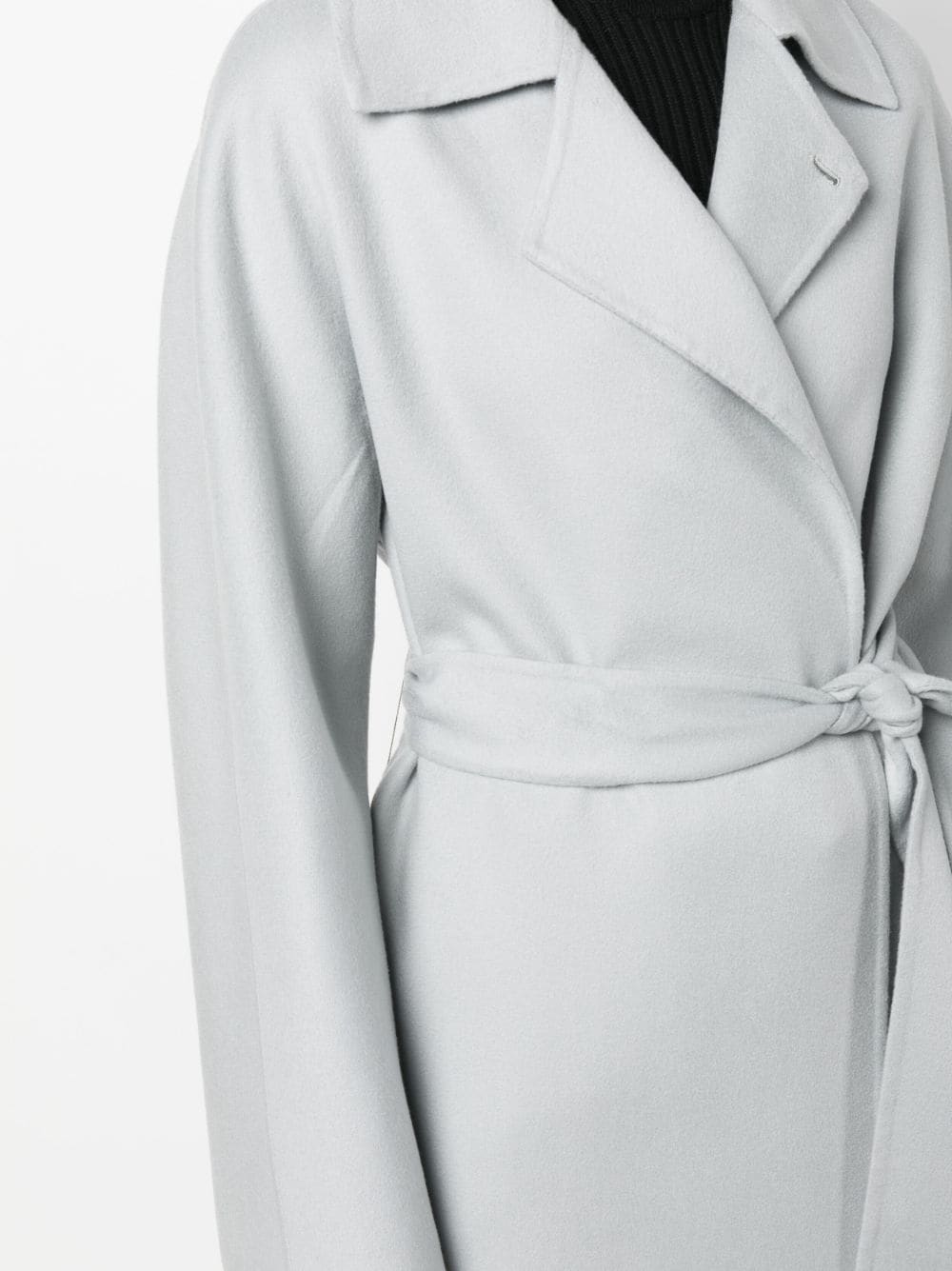 Shop Kiton Belted Cashmere Oversized Coat In Grey
