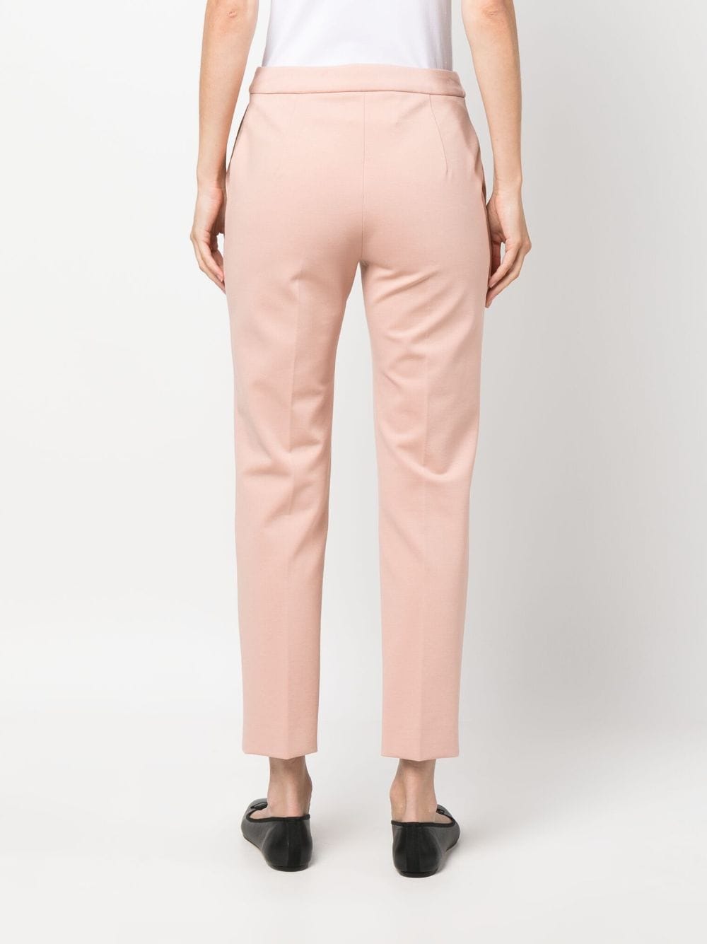 Shop Max Mara Pegno Straight-leg Cropped Trousers In Pink